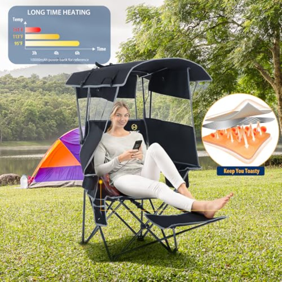 Chair with Canopy, Heated Camp - đánh giá và giá Outdoor Sports Umbrella